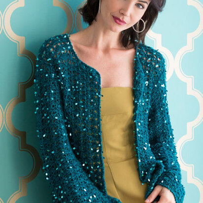 Evening Cardigan in Red Heart Boutique Swanky - LW4597 - Downloadable PDF