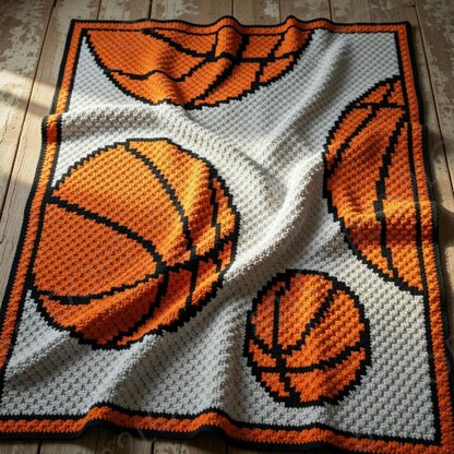 Basketball Baby Blanket | C2C Crochet Pattern