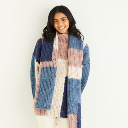 Sweater & Scarf in Hayfield Bonus Chunky Tweed - 10340 - Downloadable PDF