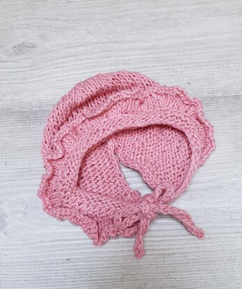 Baby Bonnet with Frill Trim PDF Knitting Pattern, 0-12 months