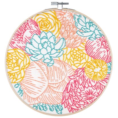 PopLush Floral Profusion Embroidery Kit - 8in