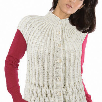 Lattice Cover-up Vest in Knit One Crochet Too Brae Tweed - 1792
