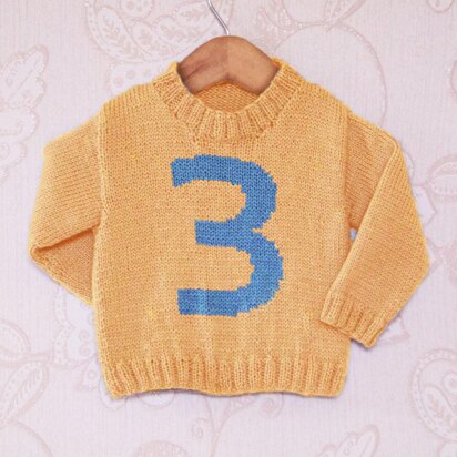 Intarsia - Number 3 Chart - Childrens Sweater