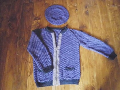 CARMELA, kid's cardigan with cap