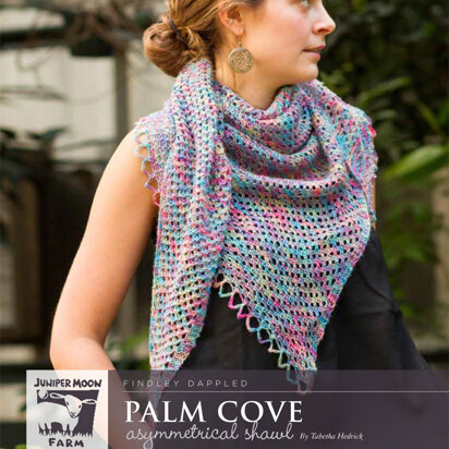 Palm Cove Asymmetrical Shawl in Juniper Moon Findley Dappled - J32-01 - Downloadable PDF