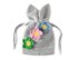 Easter bunny bag with ears Crochet pouch Easter gift Mesh bag Woven bag Easter egg hunt project