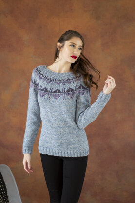 Women's Jumper Reflecting Pool in Universal Yarn Fibra Natura Kingston Tweed - Downloadable PDF