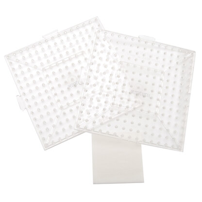 Perler BIGGIE Beads Pegboards 2/Pkg - Square Clear