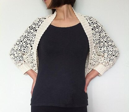 Clair - continuous motif shrug (crochet+knit)