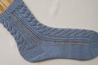 My First Cable Lace Socks