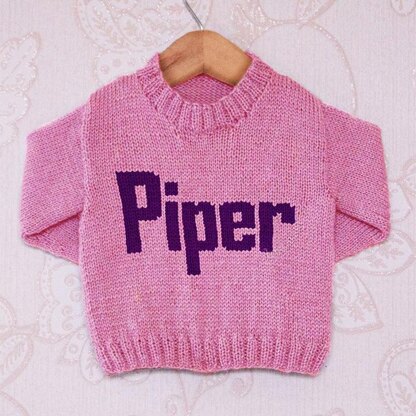 Intarsia - Piper Moniker Chart - Childrens Sweater