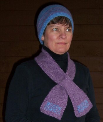 Blue Ridge Sunset hat and scarf