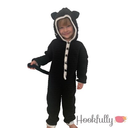 Black cat kids onesie costume