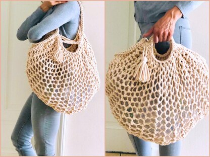Knitting Pattern – Shopper- Shopping Bag – Beach Bag BIG NETTY – No.218E