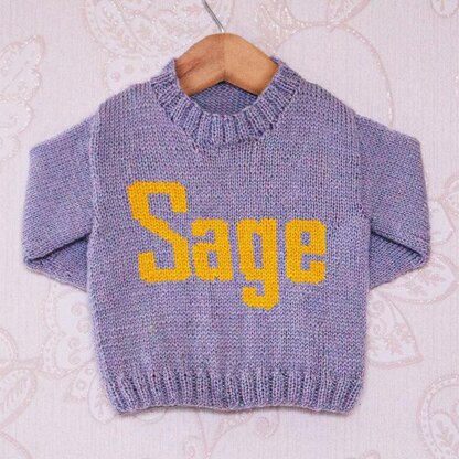 Intarsia - Sage Moniker Chart - Childrens Sweater