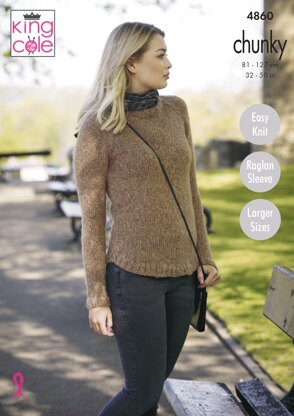 Ladies' Sweaters in King Cole Indulge Chunky - 4860 - Downloadable PDF