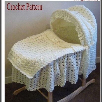 Crochet pattern for moses basket cover UK & USA Terms #208