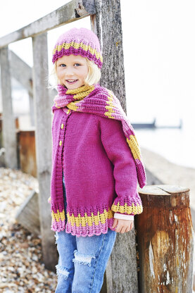 Cardigan, Scarf and Hat in Stylecraft Bellissima DK - 9706 - Downloadable PDF