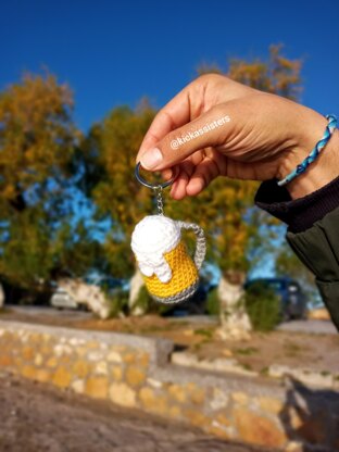 Beer mug keychain