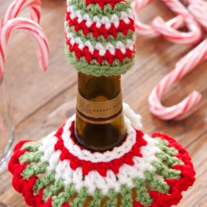 Festive Bottle Dressings in Red Heart Super Saver Economy Solids - LW2664 - knitting pattern