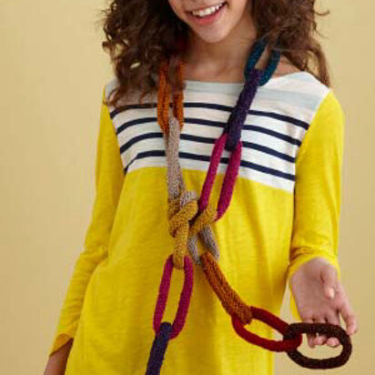 Chain Link Scarf in Lion Brand Bonbons Cotton - L20683 - knitting pattern
