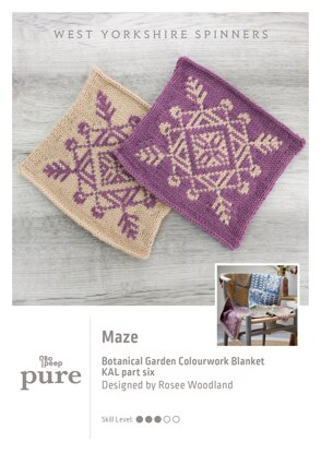 Bo Peep Pure Botanical Garden Blanket KAL - Maze in West Yorkshire Spinners - WYSKAL06M - Downloadable PDF