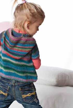 Wrap-around Cardigan with Hood in Lang Yarns Mille Colori Baby - Downloadable PDF