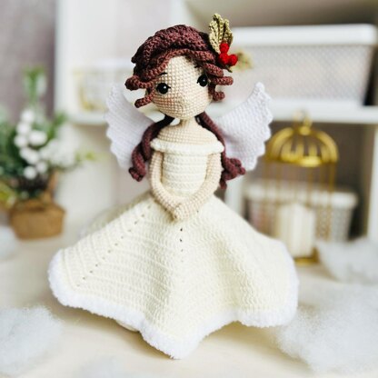 Crochet doll angel, amigurumi Christmas angel, crochet doll with clothes, Winter Angel