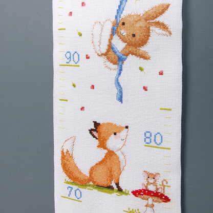 Vervaco Forest Friends Height Chart Cross Stitch Kit - 18cm x 70cm