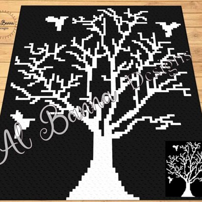 Autumn Tree Silhouette C2C Graphgan