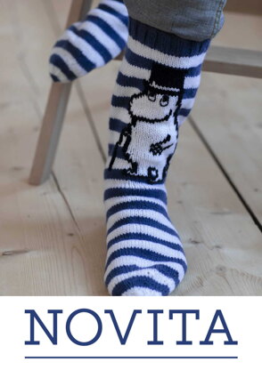 Moominpappa Socks in Novita Muumitalo - Moominhouse - Downloadable PDF