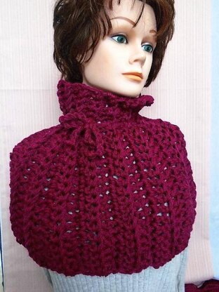 741 TURTLE NECK COWL and flower cluster