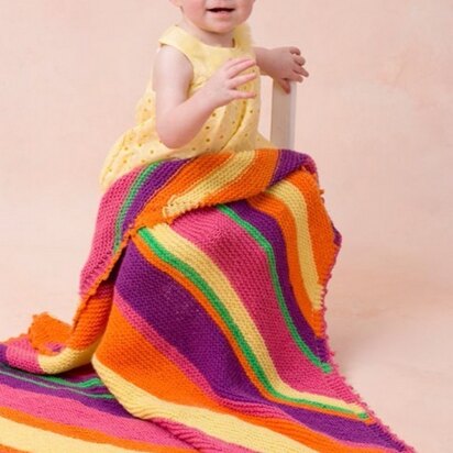 Bright Stripes Blanket in Red Heart Anne Geddes Baby - LW3476