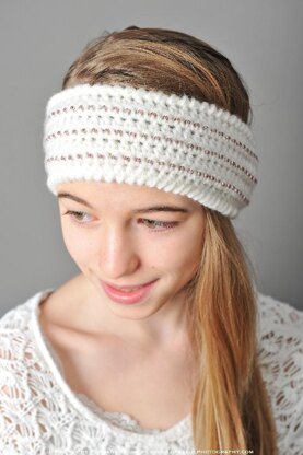 Beaded Headband Style Ear Warmer Crochet Pattern