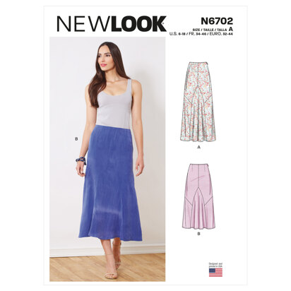 New Look N6702 Misses' Skirts N6702 - Paper Pattern, Size A (6-8-10-12-14-16-18)