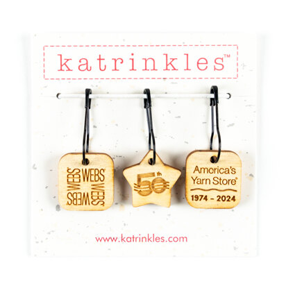Katrinkles Wooden Stitch Markers (Set of 3) - WEBS 50th