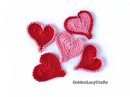 Crochet Pattern Asymmetrical Heart Applique