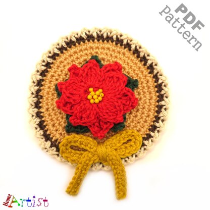 Poinsettia crochet Patch