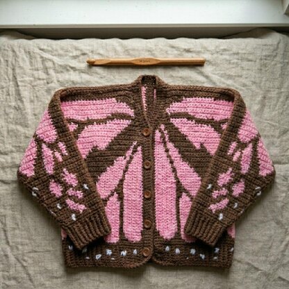 Monarch Butterfly Cardigan Crochet Pattern PDF + Video Tutorial