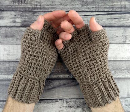 Men's Thermal Fingerless Gloves Crochet pattern by Mary Kickin' Crochet