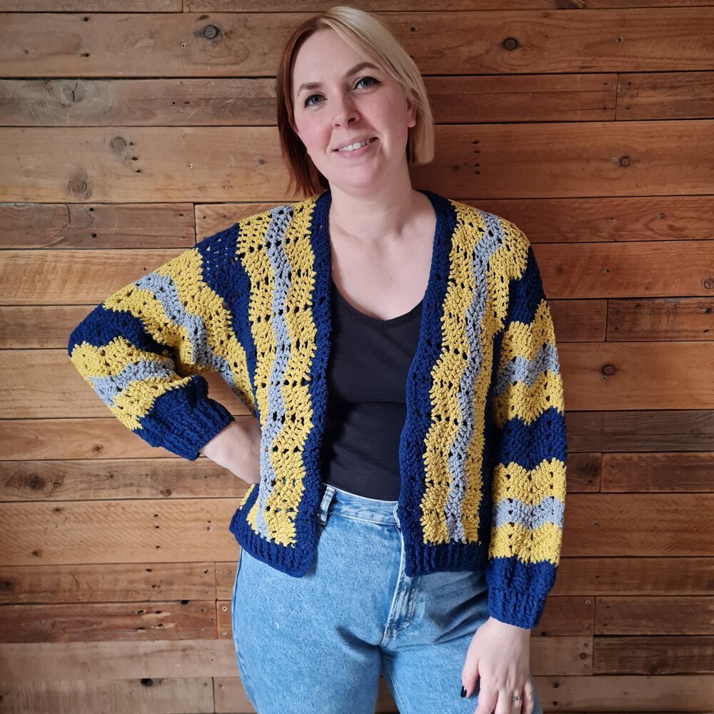 Zig a Zig ah cardigan Crochet pattern by Manatee_Squares | LoveCrafts
