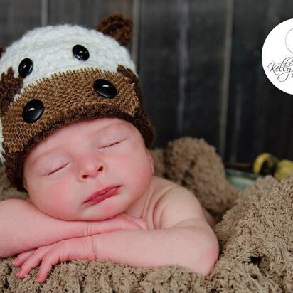 Lil' Cow Newborn Beanie