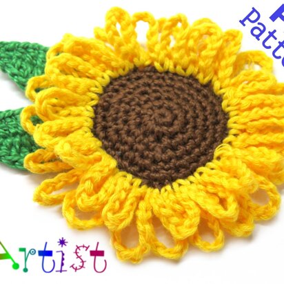 Sunflower crochet applique
