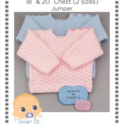 Mack Baby Jumper, 2 sizes 18" & 20" chest Baby Knitting Pattern