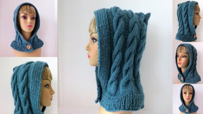 Now and Forever Cable Hat with Buttoned Collar