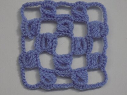 Broomstick Crochet Granny Square, blanket block