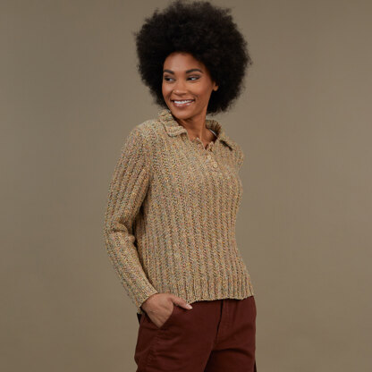 Wadsworth Pullover - Jumper Knitting Pattern for Women in Tahki Yarns Whidbey