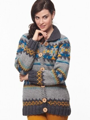 Cowichan Style Raglan Cardigan in Patons Classic Wool Bulky