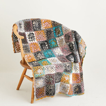 Sirdar 10144 Crochet Granny Square Blanket in Jewelspun PDF