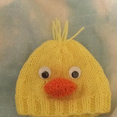 Cute Ducky Newborn Baby Beanie Pattern